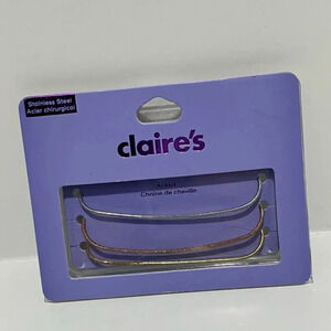 NEW Claire’s stainless steel trio of anklets